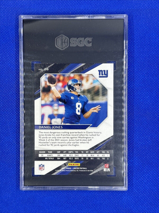 2021 Panini Limited Spotlight Daniel Jones #26 Emerald 02/10 SGC 9.5 Mint