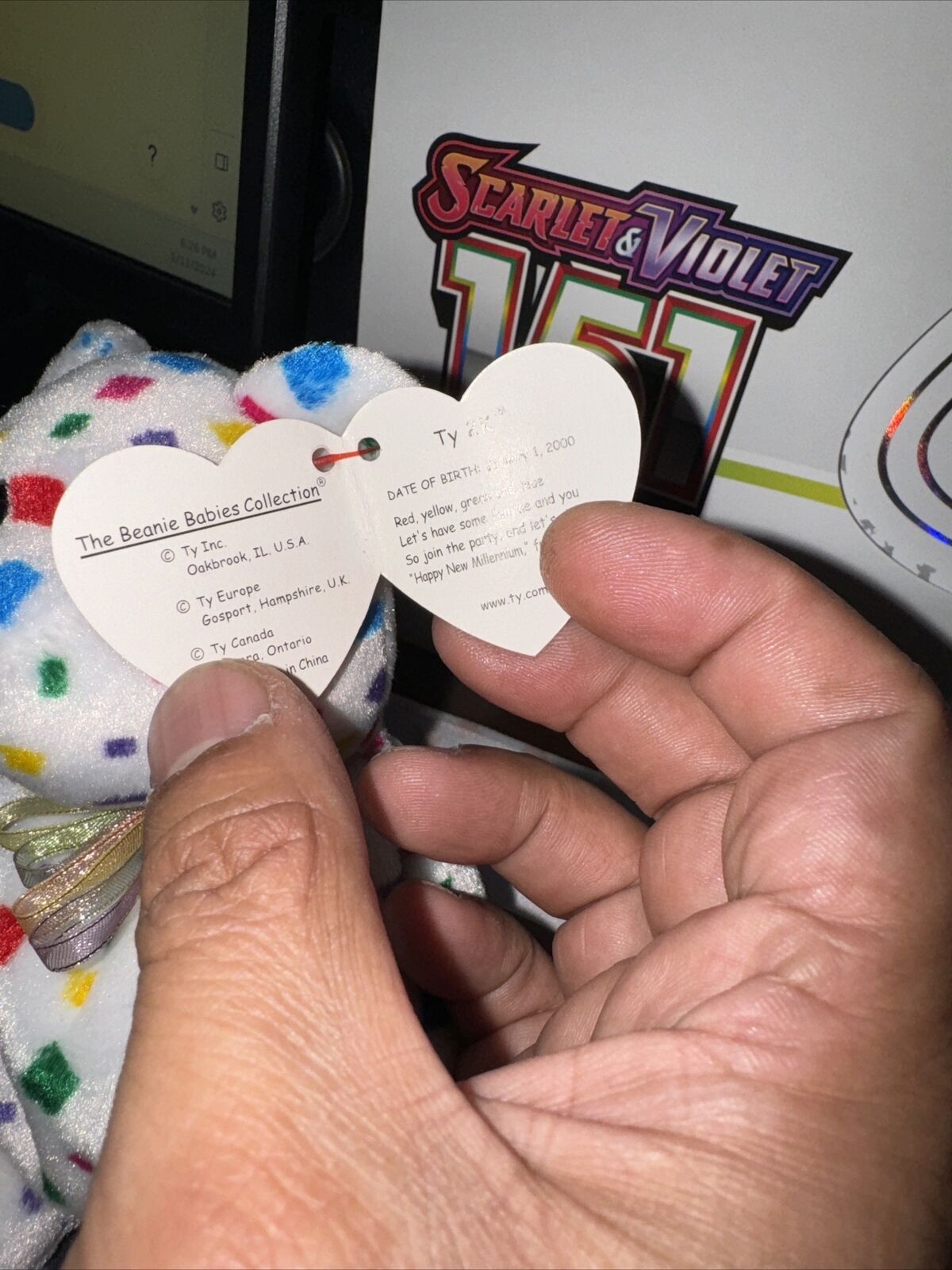 TY Beanie Baby "Ty 2K" Confetti Bear