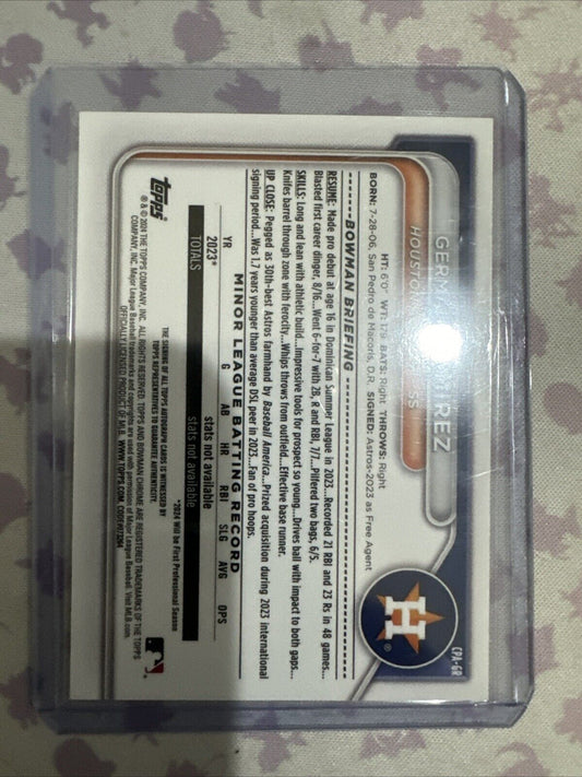 2024 Bowman - Chrome Prospect Autographs #CPA-GR German Ramirez (AU, RC)