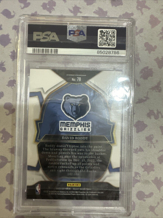 2022 Panini Select David Roddy 78 Blue Prizim PSA 10 Rookie