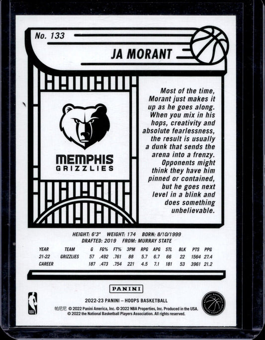 2022-23 Panini NBA Hoops - #133 Ja Morant /75