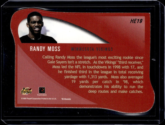 Randy Moss #HE19 1999 Playoff Absolute Ssd Heroes