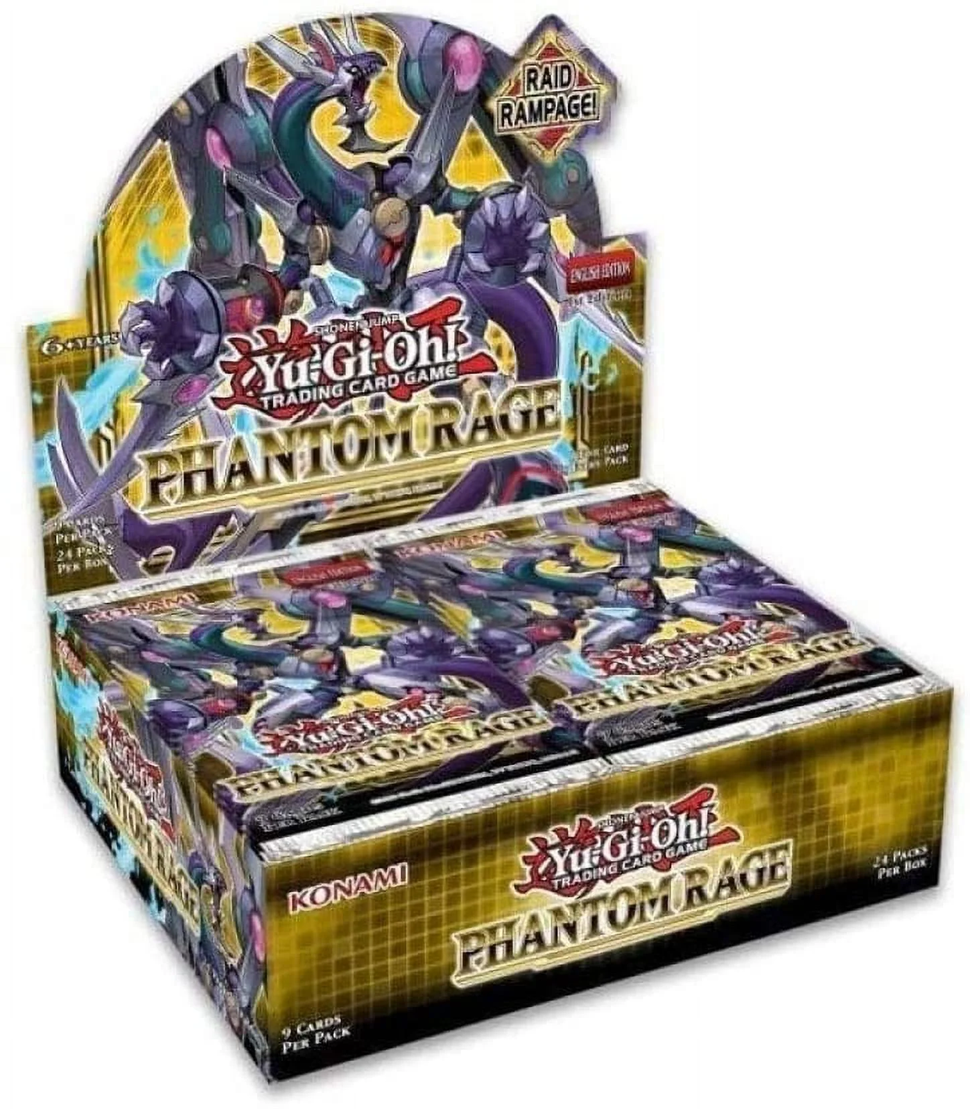 Yugioh Phantom Rage English TCG 1St Edition Booster Box - 24 Packs of 9 Cards Ea