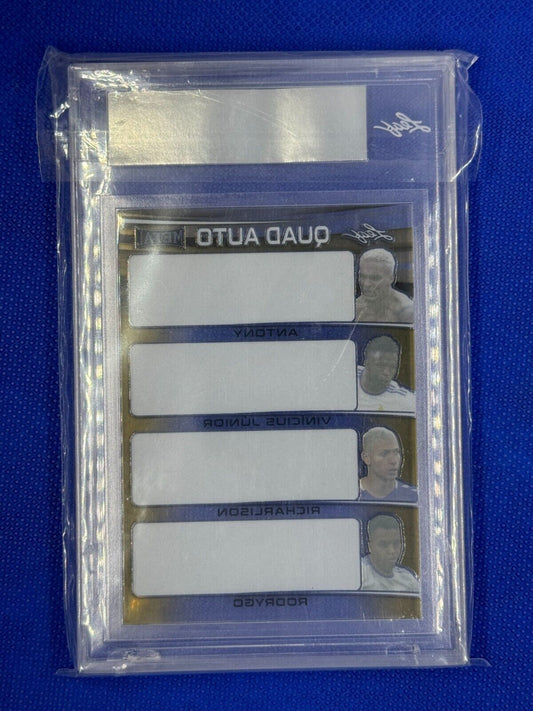 2022 Leaf Metal Quad Auto Vinicius Jr., Anthony, Rodrygo, Richarlison 1/1 Proof