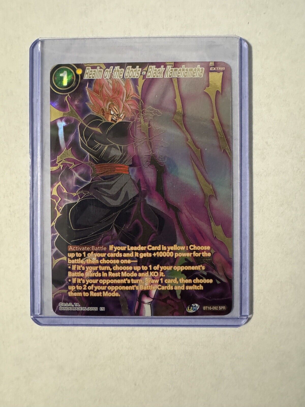Real of the Gods Black Kamehameha BT16-092 SPR Realm of Gods