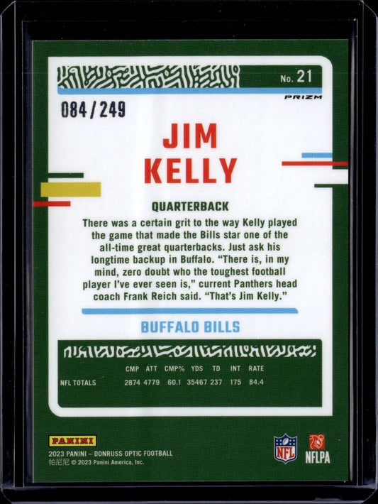2023 Panini Donruss Optic - #21 Jim Kelly (Orange) /249