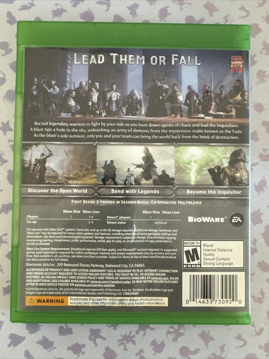 Dragon Age: Inquisition (Microsoft Xbox One, 2014) Complete In Box