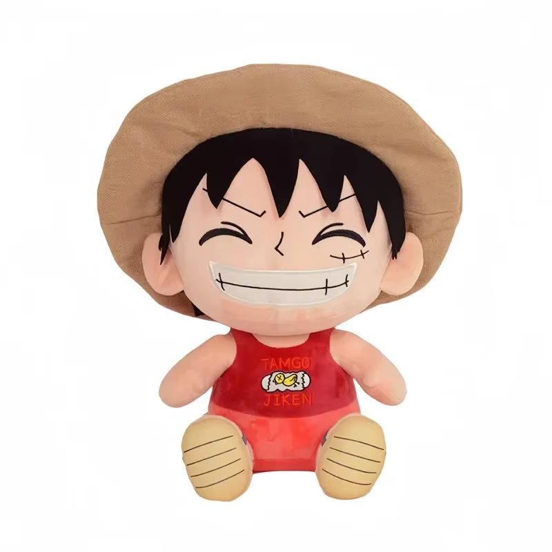 One Piece Anime Figure Luffy Stuffed Plush Doll Toy Bedroom Decoration for Kid X
