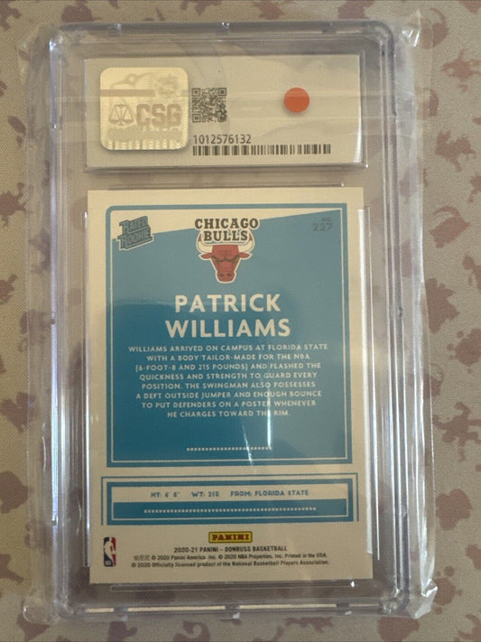 2020 Donruss - PATRICK WILLIAMS - Rated Rookie - CSG 9.5 Gem Mint Chicago Bulls