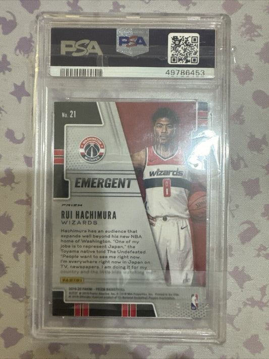 2019-20 Panini Prizm - Emergent Silver Prizm #21 Rui Hachimura (RC) PSA 10 GM MT
