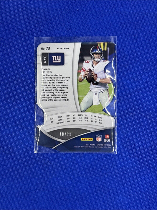 2021 Panini Spectra Daniel Jones Prizm 10/20 #73 Pink Die-cut New York Giants