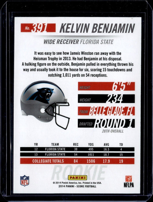 2014 Score - #391 Kelvin Benjamin (RC) Panini Authentic Autograph