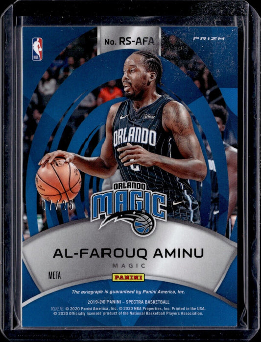 2019-20 Panini Spectra Radiant Signatures Meta Prizm /25 Al-Farouq Aminu Auto