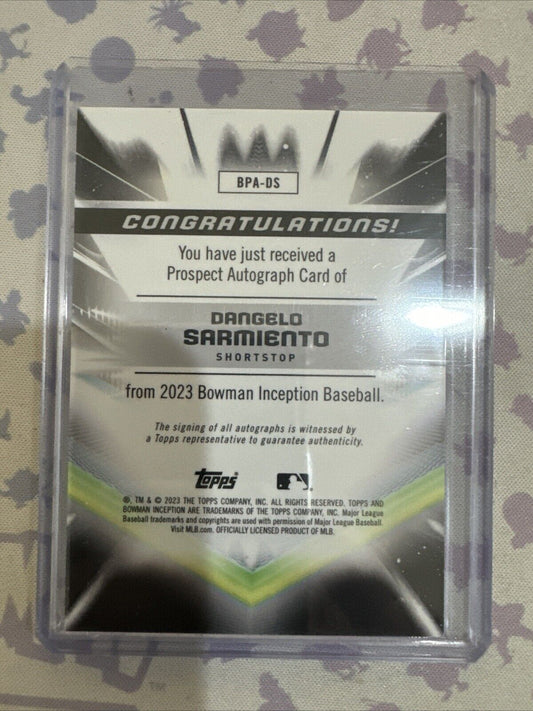2023 Bowman Inception Baseball Dangelo Sarmiento AUTO 38/50 New York Mets
