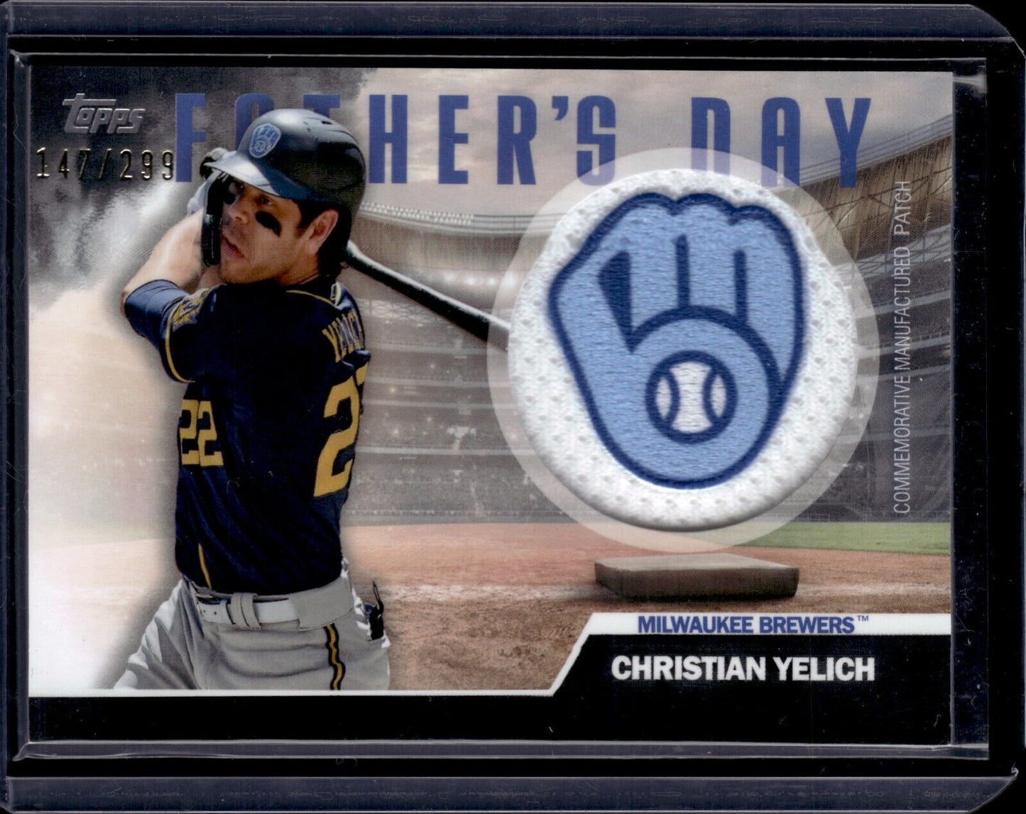 2023 Series 2 Father's Day Commemorative Team Patch Black /299 Christian Yelich
