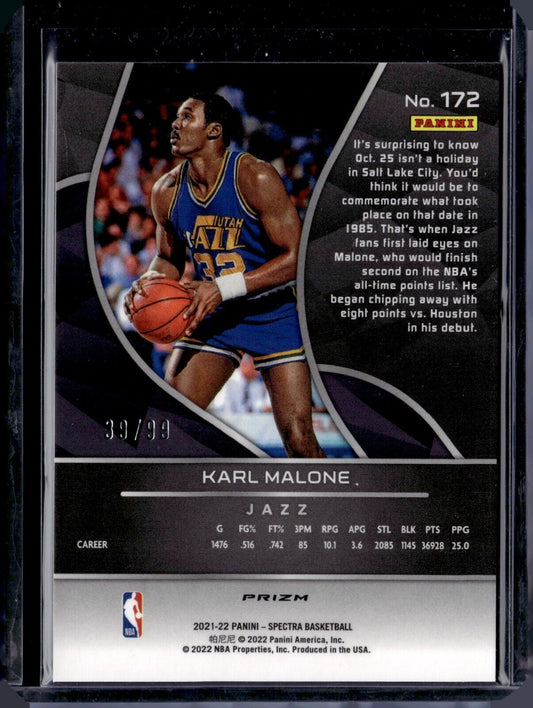 2021-22 Panini Spectra - Spectracular Debut #172 Karl Malone (Celestial) /99