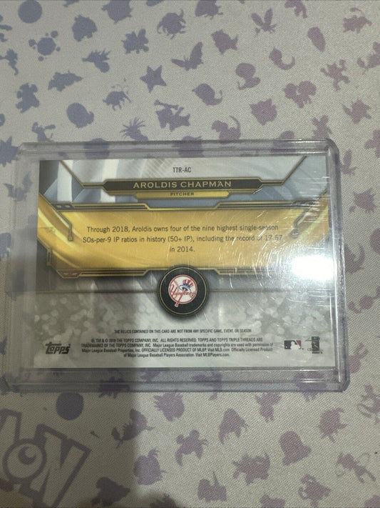 2019 Topps Triple Threads Relics Amethyst /27 Aroldis Chapman #TTR-AC