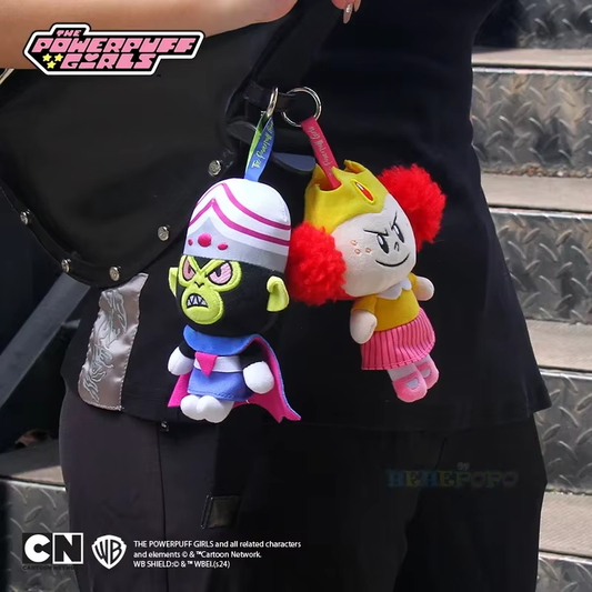New Kawaii Anime the Powerpuff Girls Plush Keychain Mojo Jojo
