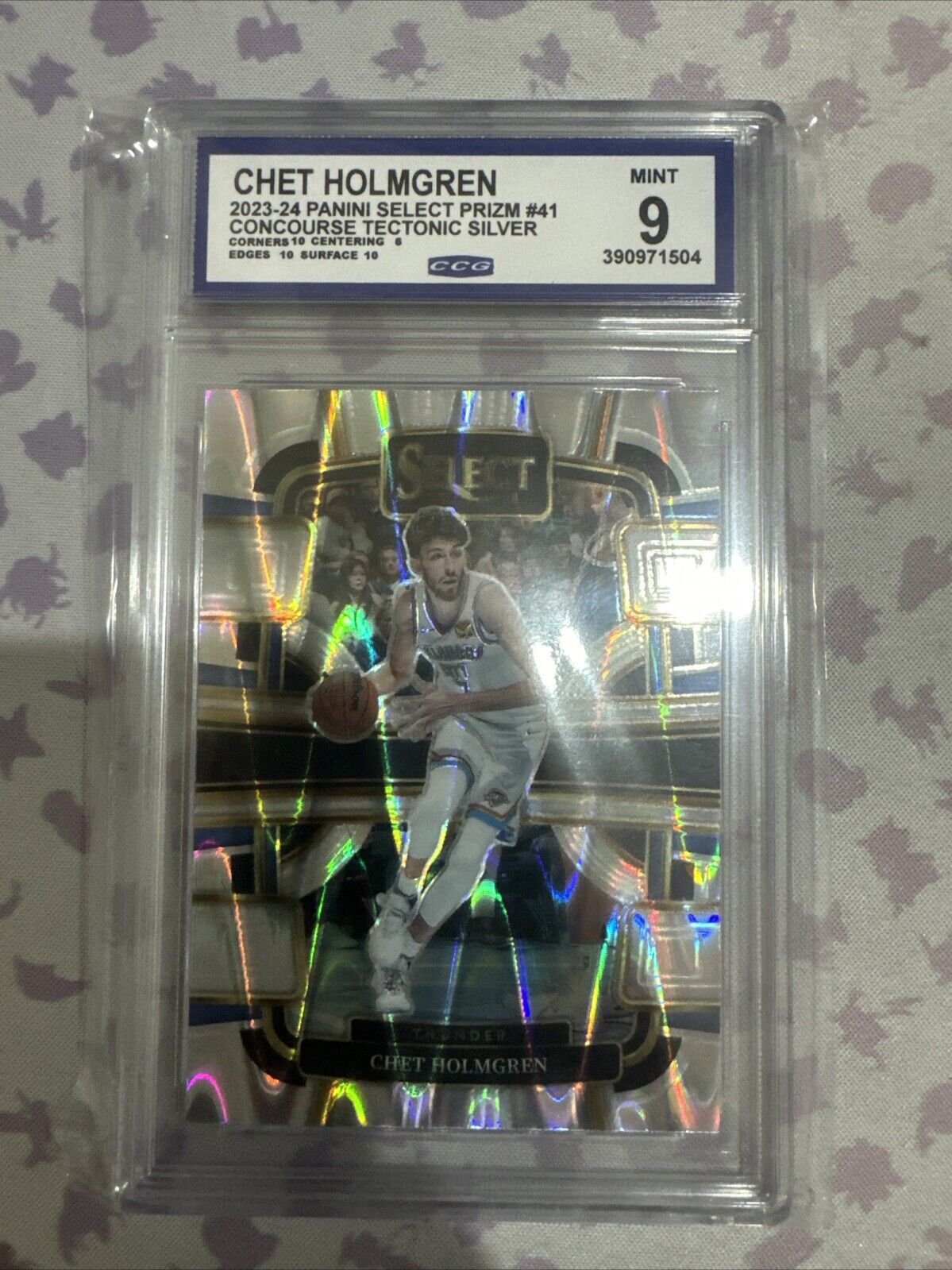 2023-24 Panini Select - Concourse Tectonic Prizm #41 Chet Holmgren CCG Mint 9