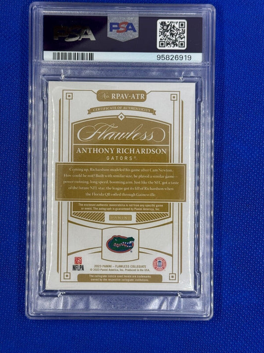 2023 Flawless CLGT Anthony Richardson #RPAV-ATR (AU, MEM) PSA 9 Mint Auto 10
