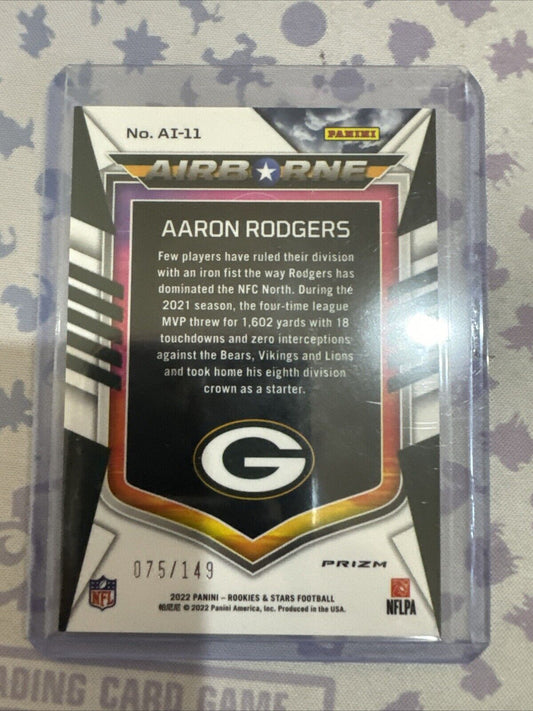 2022 Panini Rookies & Stars - Airborne White Prizm #AI-11 Aaron Rodgers /149