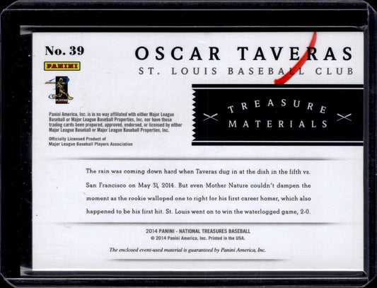 2014 Panini National Treasures Treasure Materials /99 Oscar Taveras Rookie RC