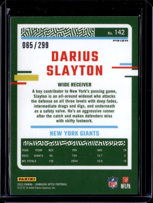 2023 Panini Donruss Optic - #142 Darius Slayton (Aqua) /299
