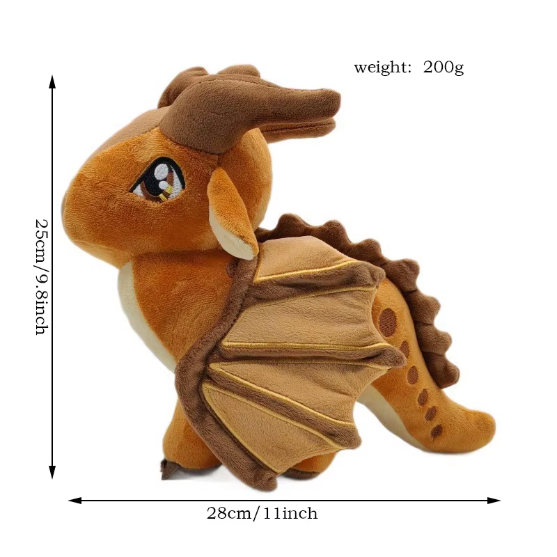 Wings of Fire Toys Dragon Plush Toy Soft Stuffed Animal Cool Brown Dragon Decor