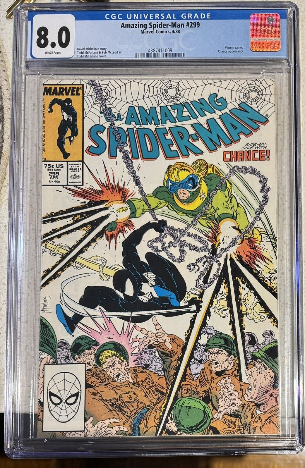 Amazing Spider-Man # 299 cgc 8.0 White Pages; 2nd Cameo App Of Venom !