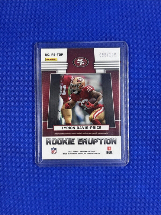 2022 Panini Obsidian Tyrion Davis-Price Rookie Eruption Jersey #/100 RE-JDP