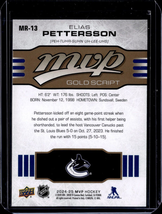 2024-25 Upper Deck MVP - 10th Anniversary #MR-13 Elias Pettersson