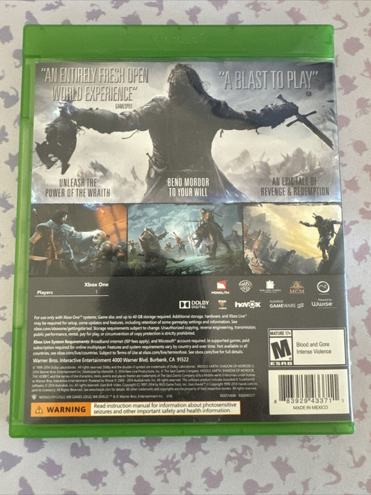 Middle Earth: Shadow of Mordor - Xbox One CIB Fast Shipping