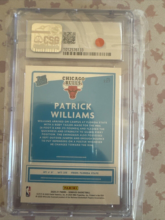 2020 Donruss - PATRICK WILLIAMS - Rated Rookie - CSG 9.5 Gem Mint Chicago Bulls