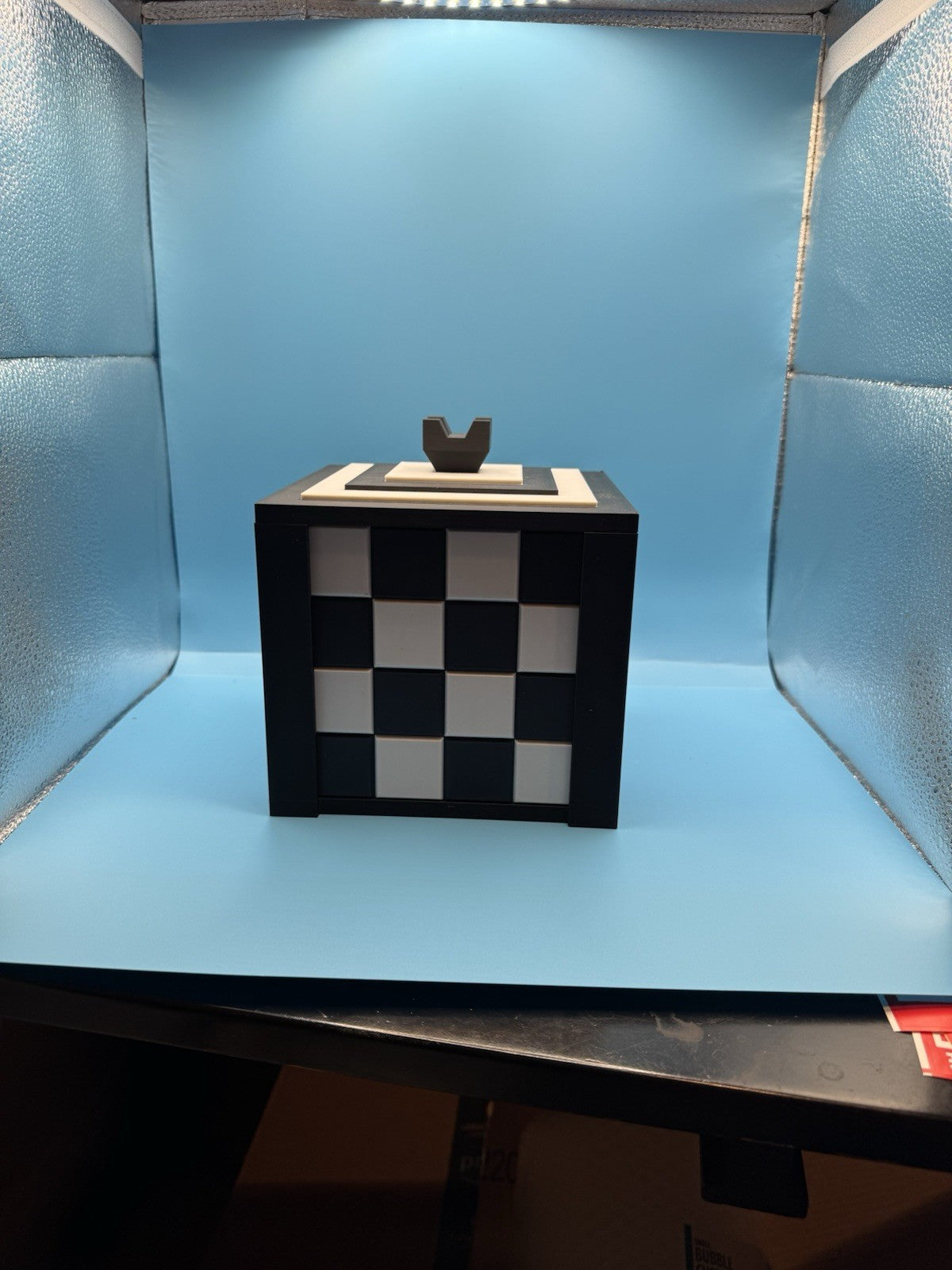 CHESS BOARD WITH STORAGE, With Magnetic Attachment For Lid And Board