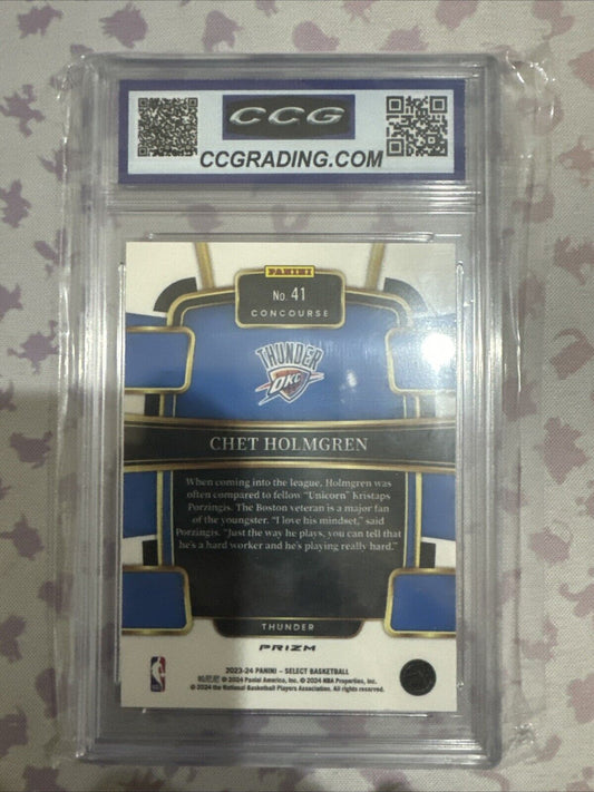 2023-24 Panini Select - Concourse Tectonic Prizm #41 Chet Holmgren CCG Mint 9