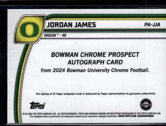 JORDAN JAMES Bowman 1st Auto #PA-JJA 2024 Bowman Chrome U Oregon Ducks NICE AUTO