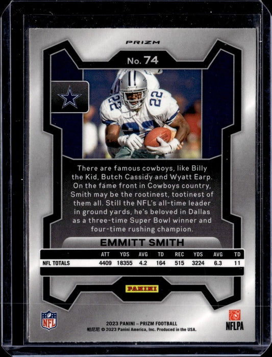 2023 Panini Prizm - Orange Disco Prizm #74 Emmitt Smith