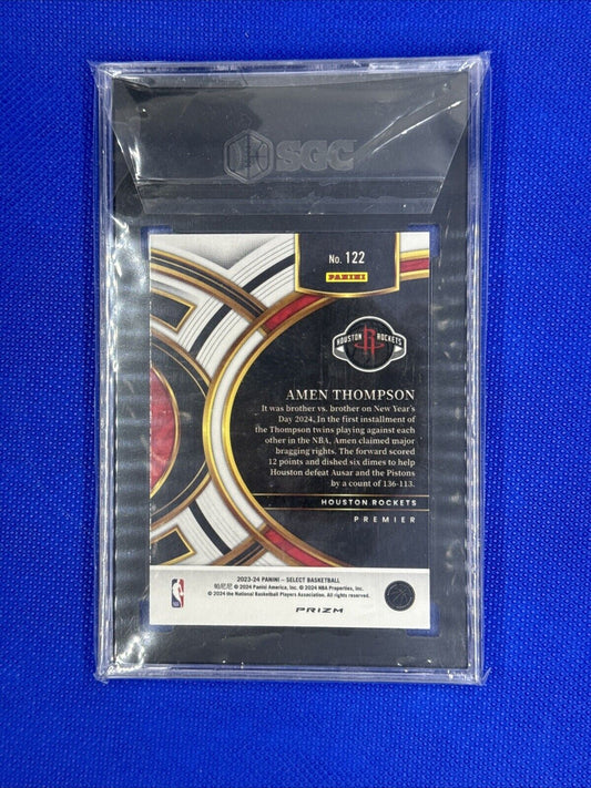 2023-24 Panini Select Premier Amen Thompson Orange Flash SGC 8.5