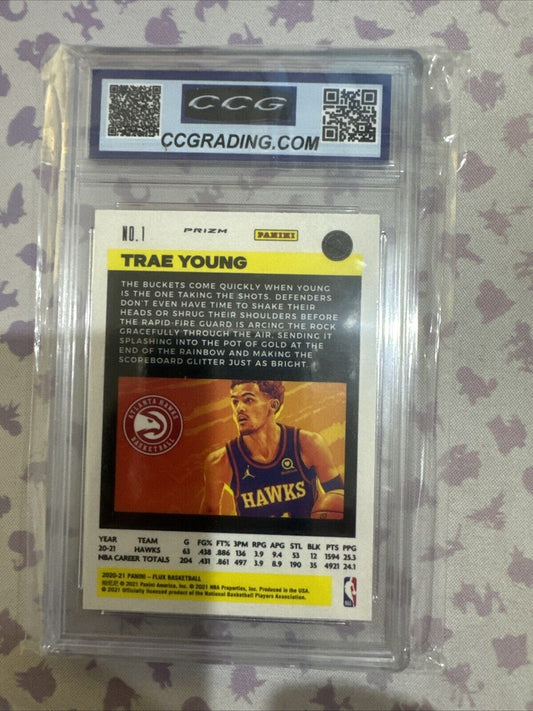 2020-2021 Panini Prizm Trae Young #1 Silver Pulsar ATL Hawks CCG Gem Mint 10