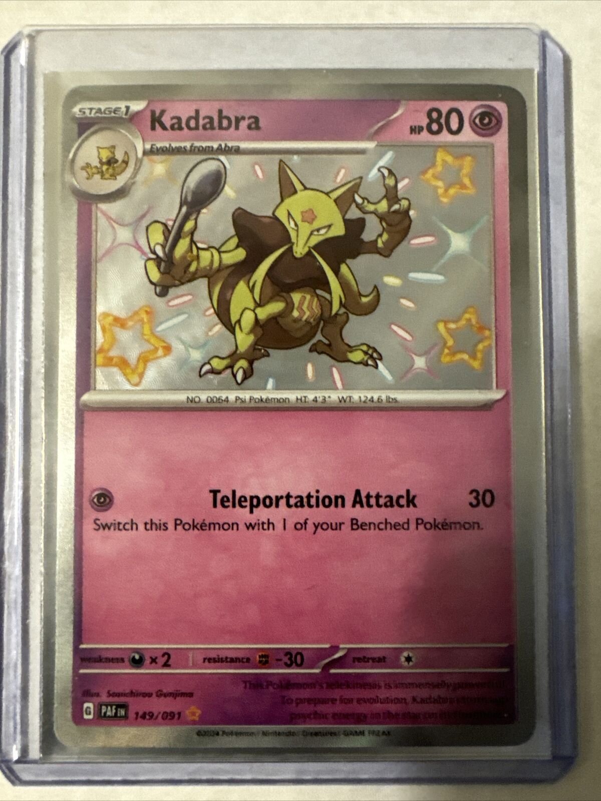 Pokémon TCG Kadabra Scarlet & Violet: Paldean Fates 149/091 Holo Shiny Rare