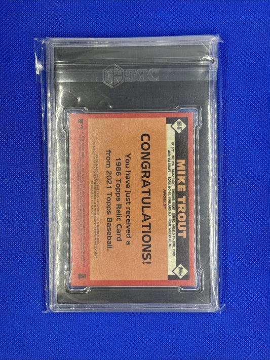 2021 Topps - 1986 Topps Baseball Relics #86R-MT Mike Trout (MEM)