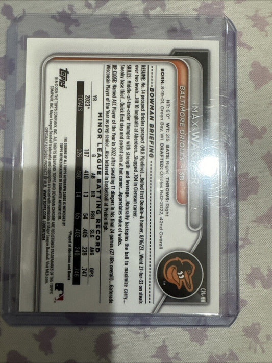 2024 Bowman - Chrome Prospect Autographs #CPA-MW Max Wagner (AU, RC)