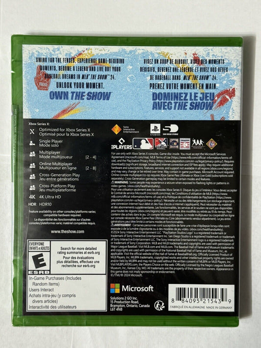 MLB The Show 24 - Standard Edition - Microsoft Xbox Series X (2024) New Sealed