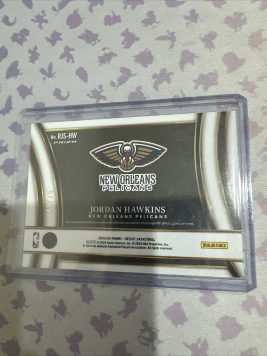 2023-24 Panini Select - Jumbo Rookie Swatches Blue Prizm #RJS-HW Jordan Hawkins