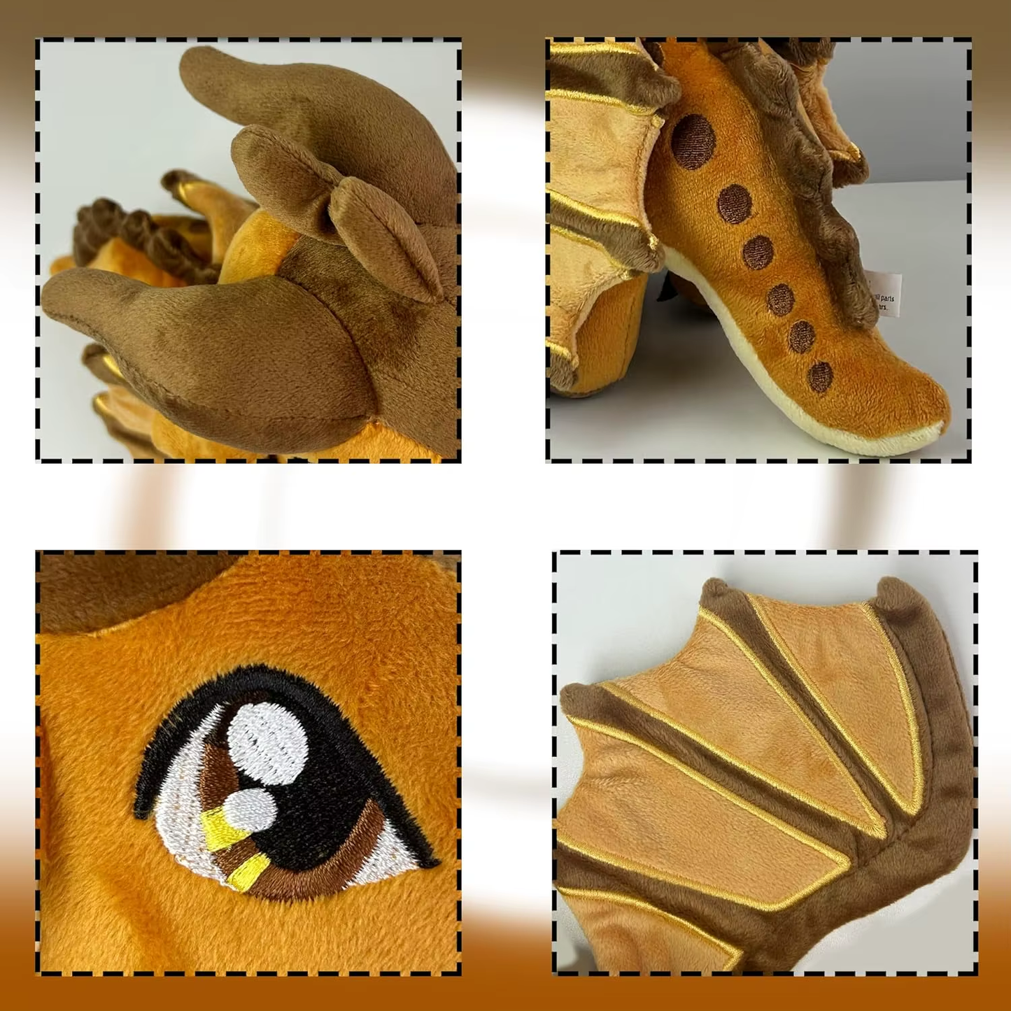 Wings of Fire Toys Dragon Plush Toy Soft Stuffed Animal Cool Brown Dragon Decor