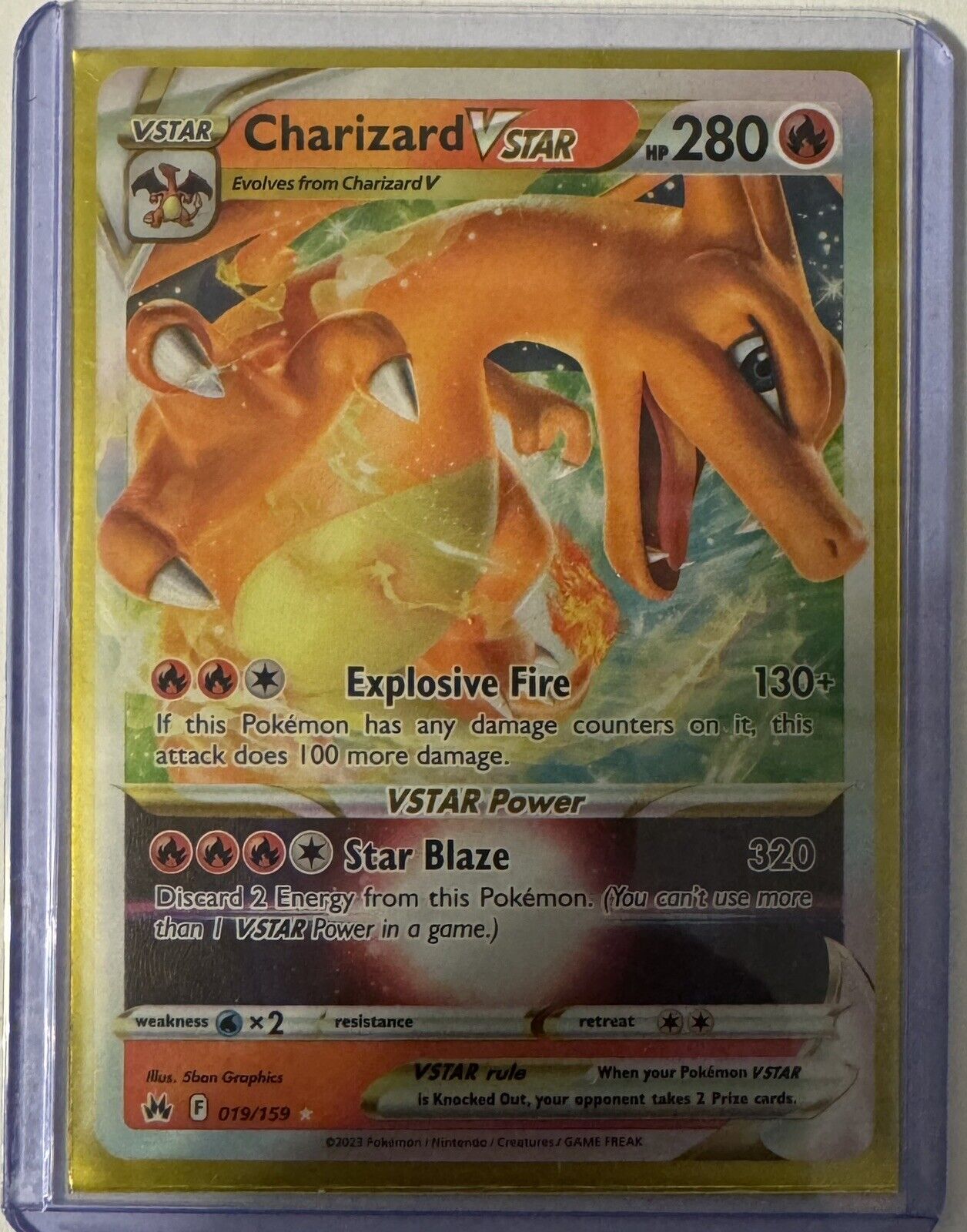 Charizard V Star 19/159 Crown Zenith Holo Rare Pokemon TCG Near Mint