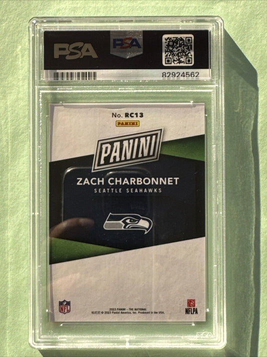 ZACH CHARBONNET 2023 PANINI NSCC SILVER PACK RC ORANGE PRIZMS #/199 PSA 9 MINT