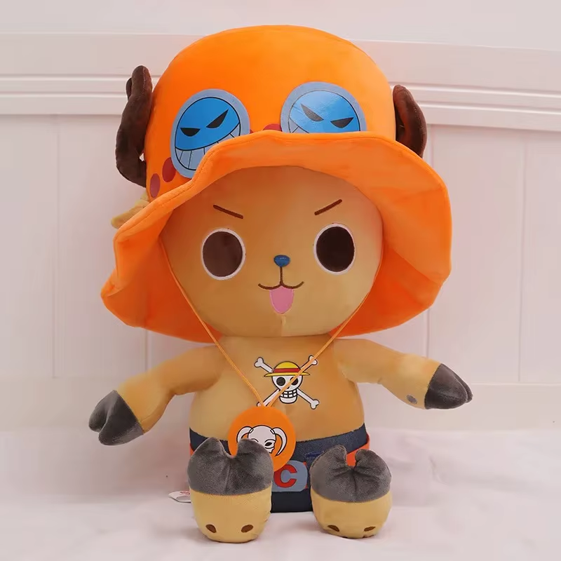 One Piece Anime Figure Luffy Stuffed Plush Doll Toy Bedroom Decoration for Kid X