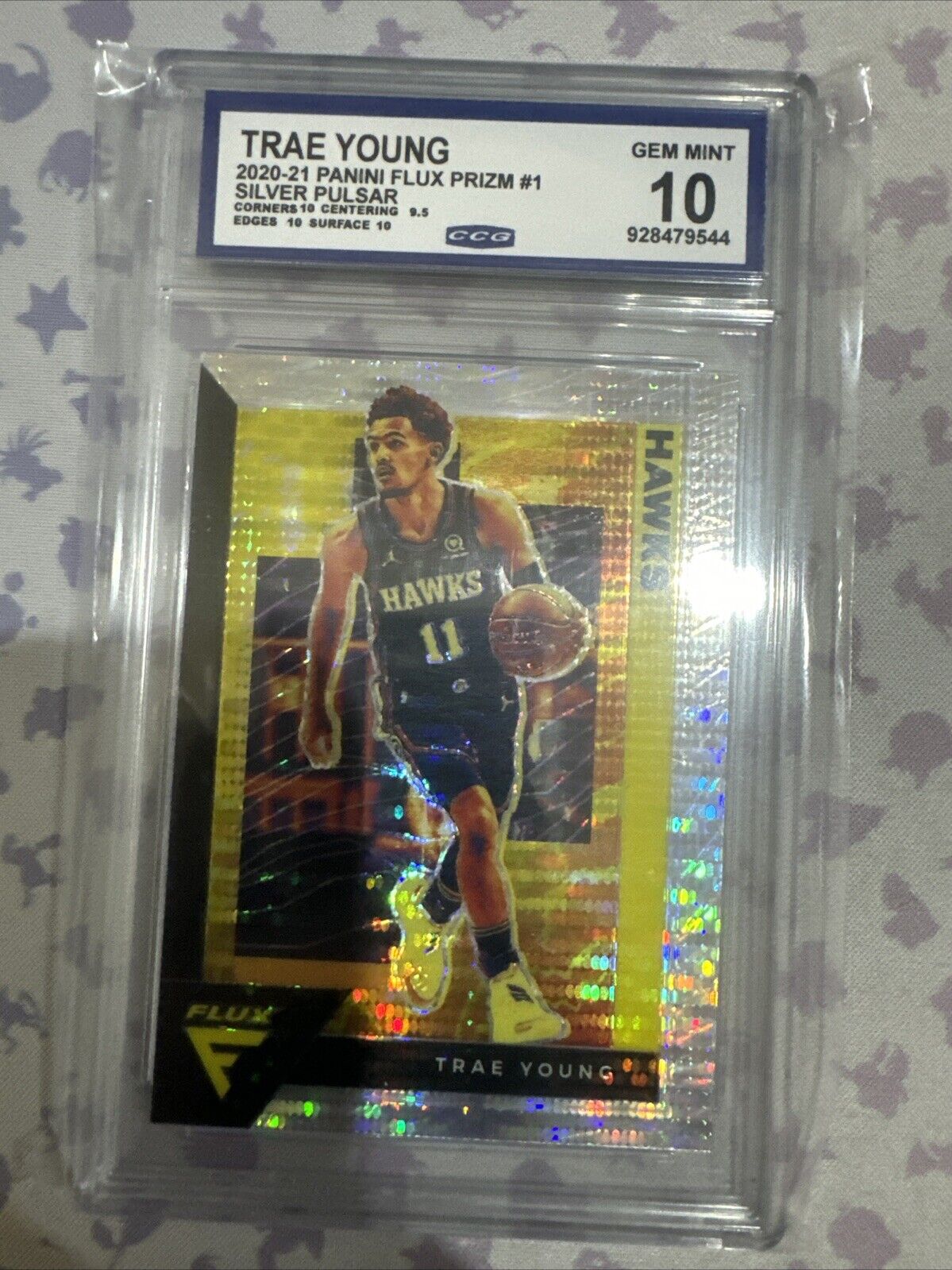 2020-2021 Panini Prizm Trae Young #1 Silver Pulsar ATL Hawks CCG Gem Mint 10