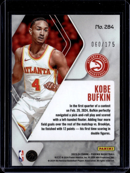2023-24 Panini Phoenix - Rookies #284 Kobe Bufkin (RC) (Yellow Ice) /175